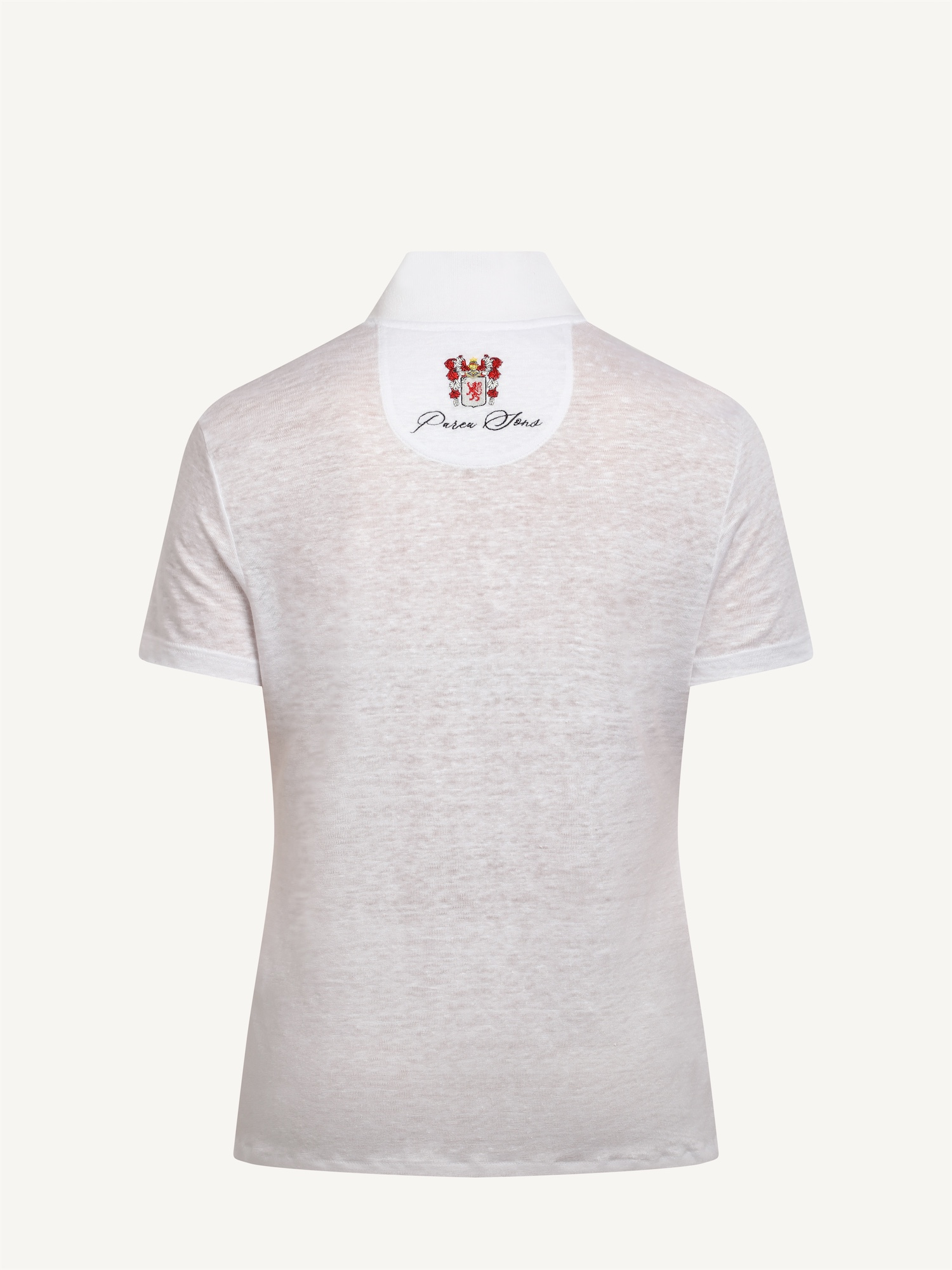Short-Sleeve Zip Mock-Neck, the garment alone, from behind