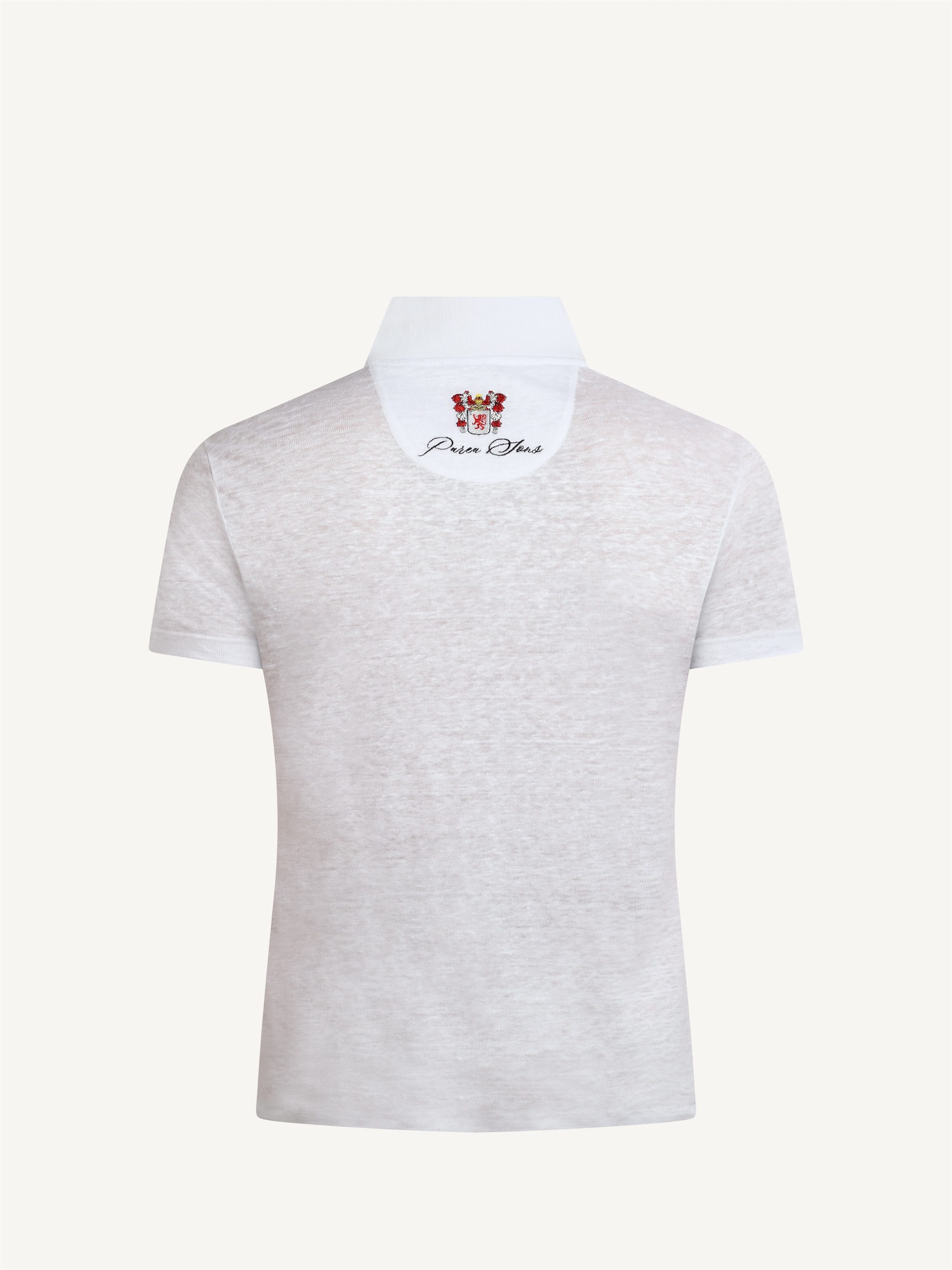 Short-Sleeve Zip Mock-Neck, the garment alone, from behind