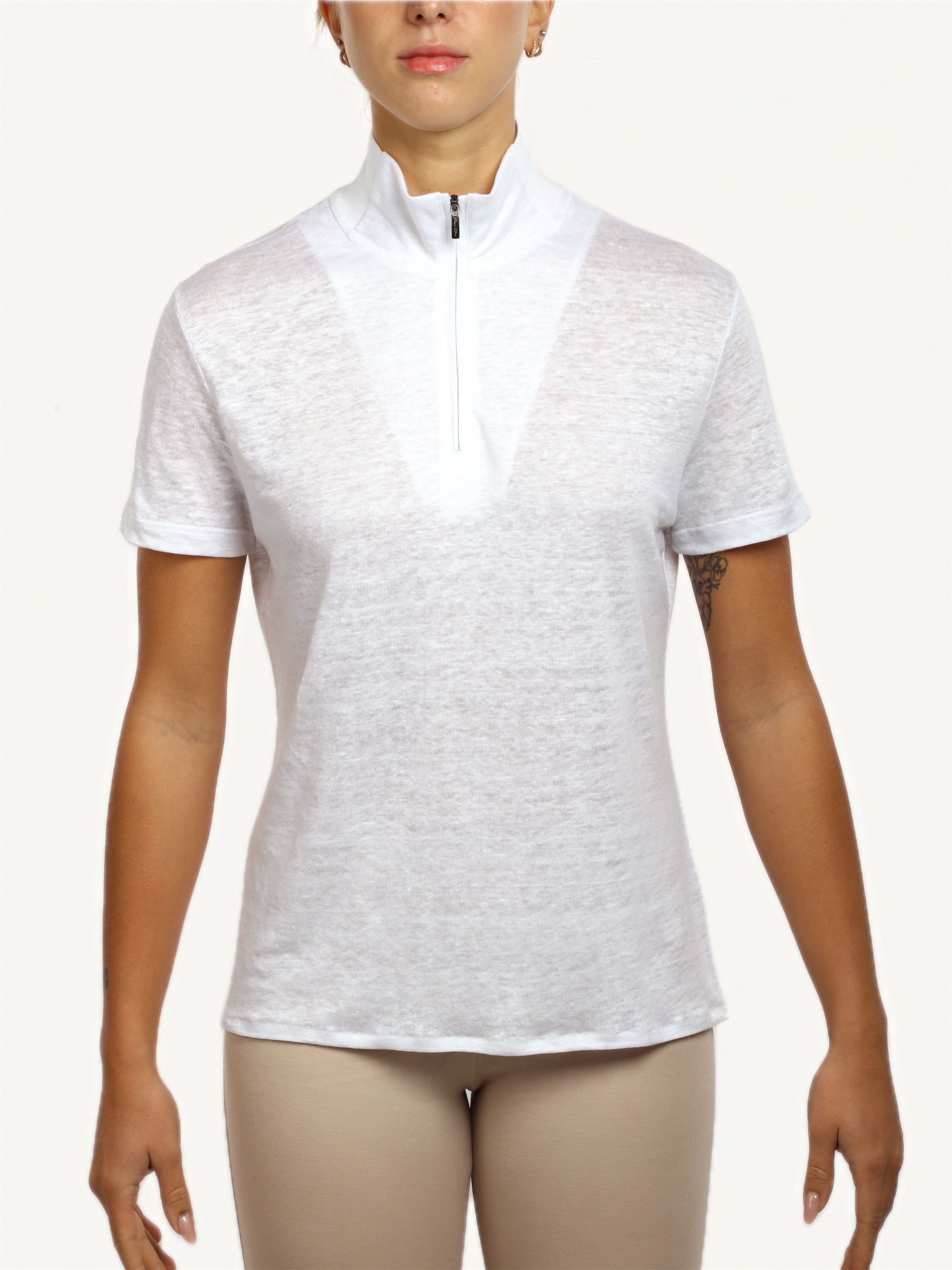 Short-Sleeve Zip Mock-Neck, front view