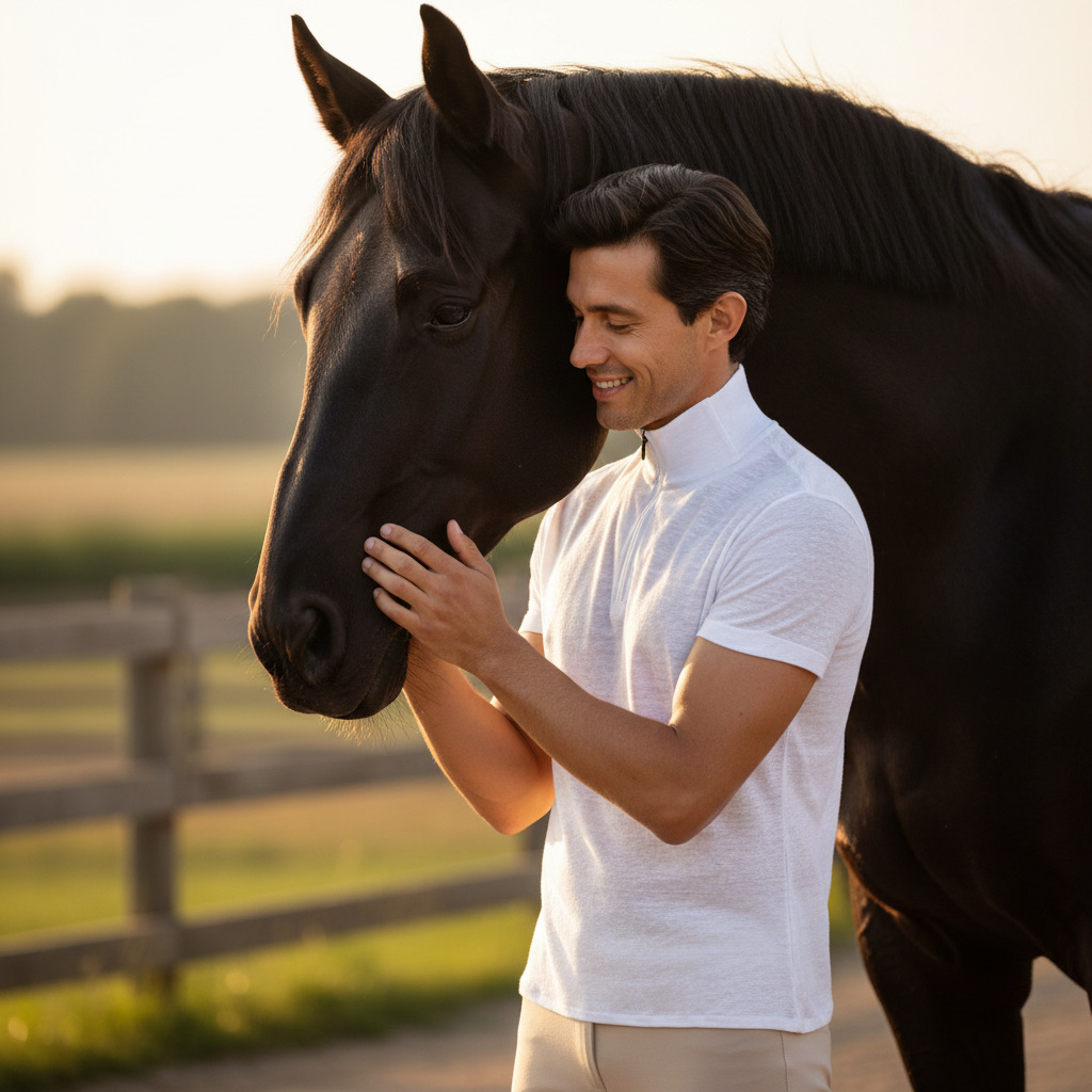 Short-Sleeve Zip Mock-Neck, in the world of equestrian life